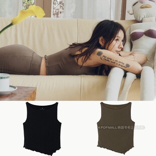 韩国代购 无袖 直邮 MUDRA 设计感不规则瑜伽背心 BUDHI 李孝利同款
