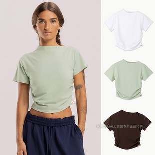 25春季 MUDRA 新品 圆领套头短款 运动瑜伽T恤 韩国代购 修身 BUDHI