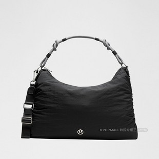 LULULEMON 韩国代购 可转换双肩斜挎包 大号16L 黑灰 防水正品