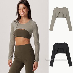 25春季 女款 罩衫 BUDHI 瑜伽衣 半截修身 MUDRA T恤短款 韩国代购 长袖