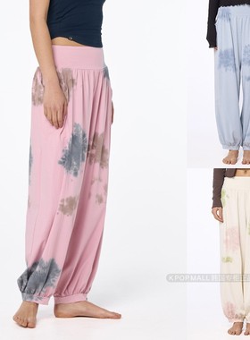 韩国代购直邮 OZEZ 25冬新品女款Harrem裤子设计扎染瑜伽慢跑长裤