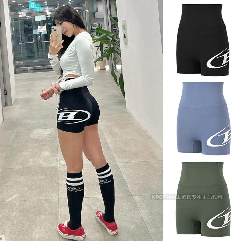韩国代购 BORN TO WIN 女款 B标志 3.5自行车短裤 Hip-Up效果轮廓