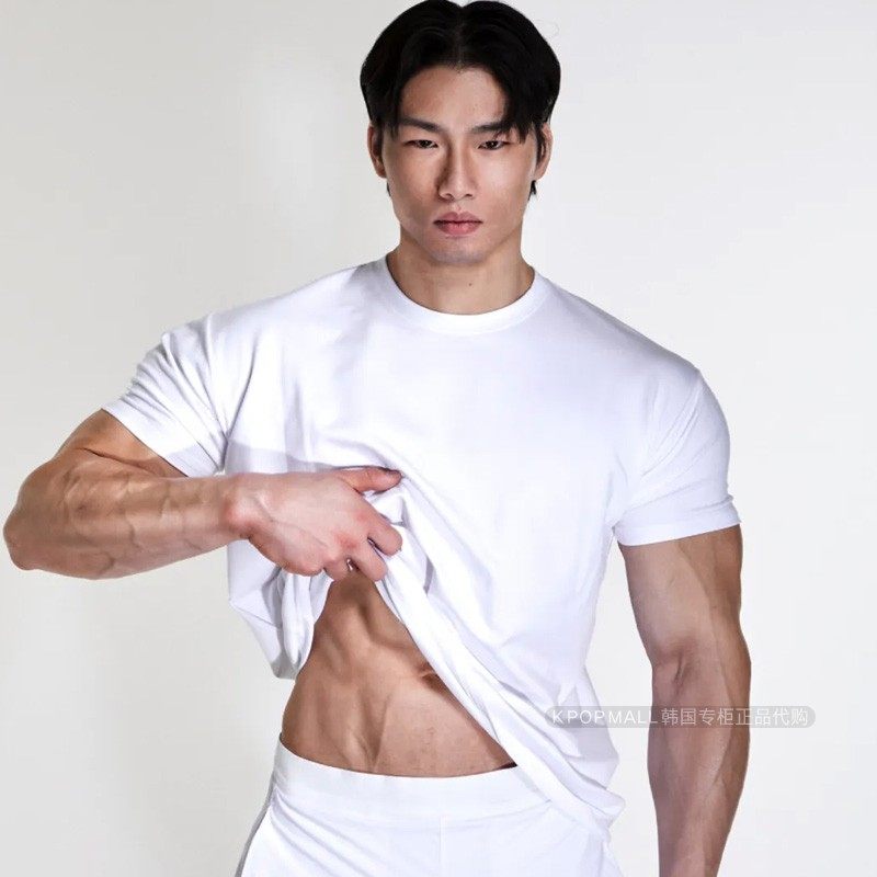RVD 韩国代购无标冷却宽肩肌肉T恤 男装健身服 透气速干 正品代购