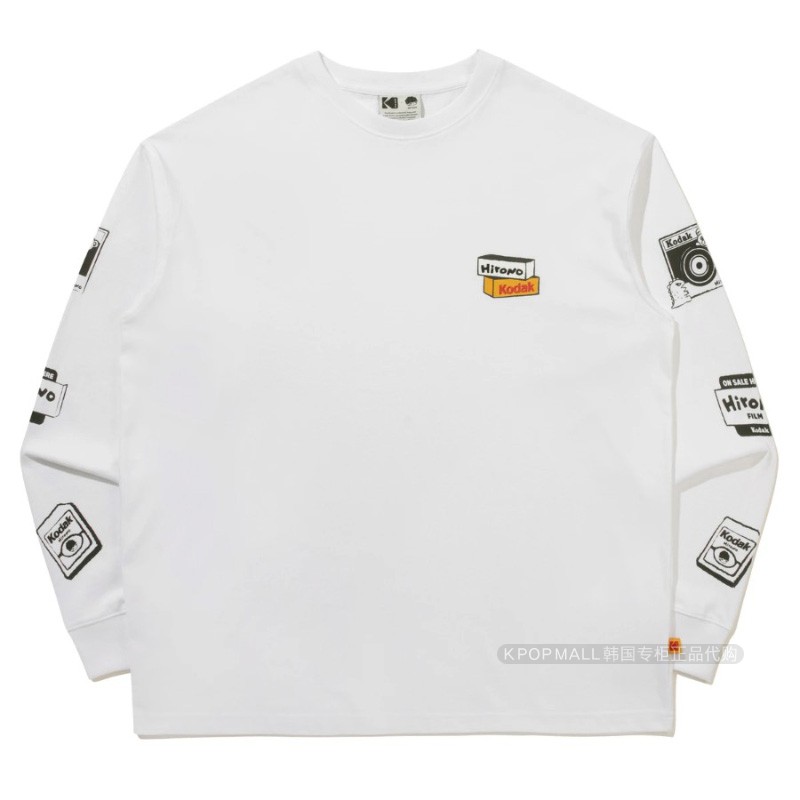柯达印花纯棉长袖情侣T恤