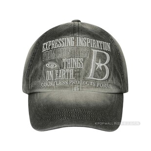 韩国正品代购 BAUF 24新男女同款高档刺绣字体设计性复古标志帽子