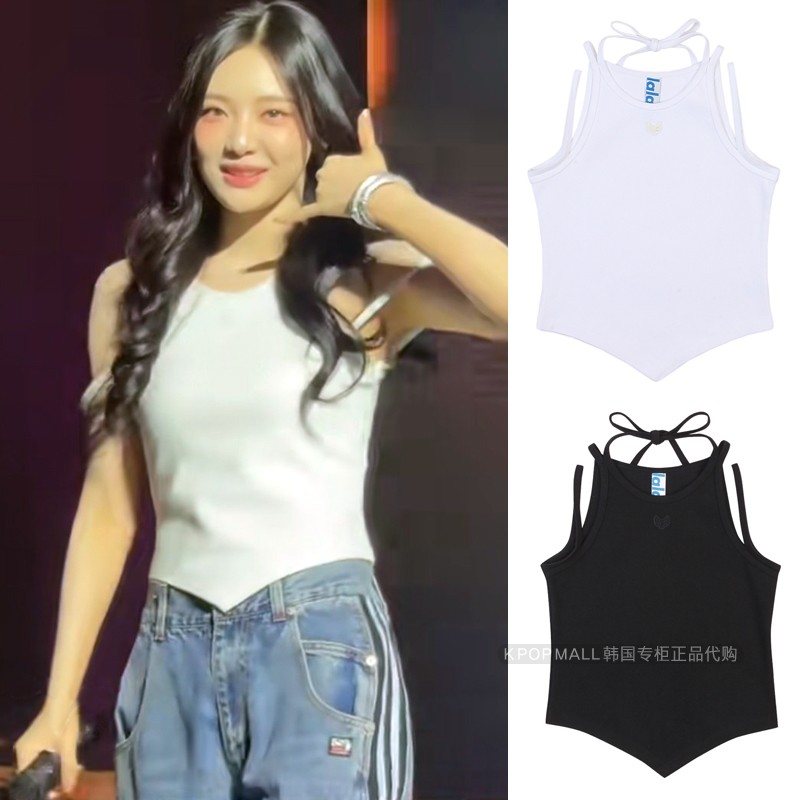 LALAFOX宁艺卓同款剪裁无袖上衣