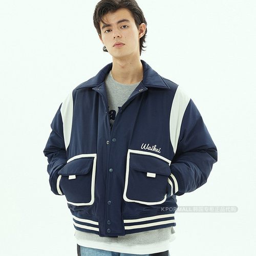 折扣 韩国正品代购 WAIKEI 24冬季男女同款双口袋箱型鸭绒羽绒服