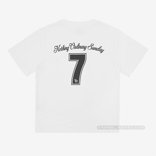 NOS7韩国代购 七号印花短袖 T男女同款 百搭潮流休闲T恤 孙兴慜同款