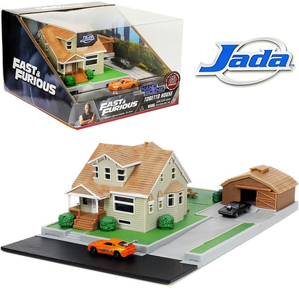 Jada模型速度与激情场景巴西住宅别墅微型 模型微缩咖啡馆 含车模