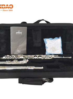 津宝JBAF-800S镀银长笛西洋乐器演奏专业考级学生教学长笛中音G调