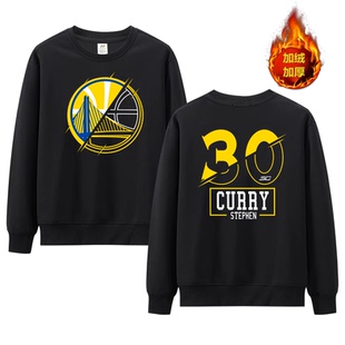 冬季加绒加厚圆领卫衣11号克莱汤普森勇仕队库里30号球衣长袖卫衣
