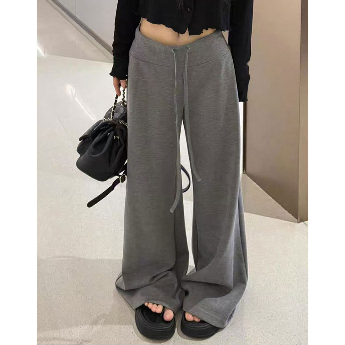 AUMS孕妇糯米阔腿裤百搭显瘦