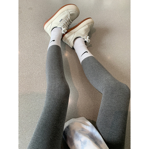 孕妇打底裤子春秋冬季款2023新款外穿秋装深灰色纯棉弹力瑜伽长裤