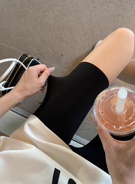 孕妇瑜伽短裤女夏季薄款五分鲨鱼打底裤外穿黑色弹力托腹安全裤子