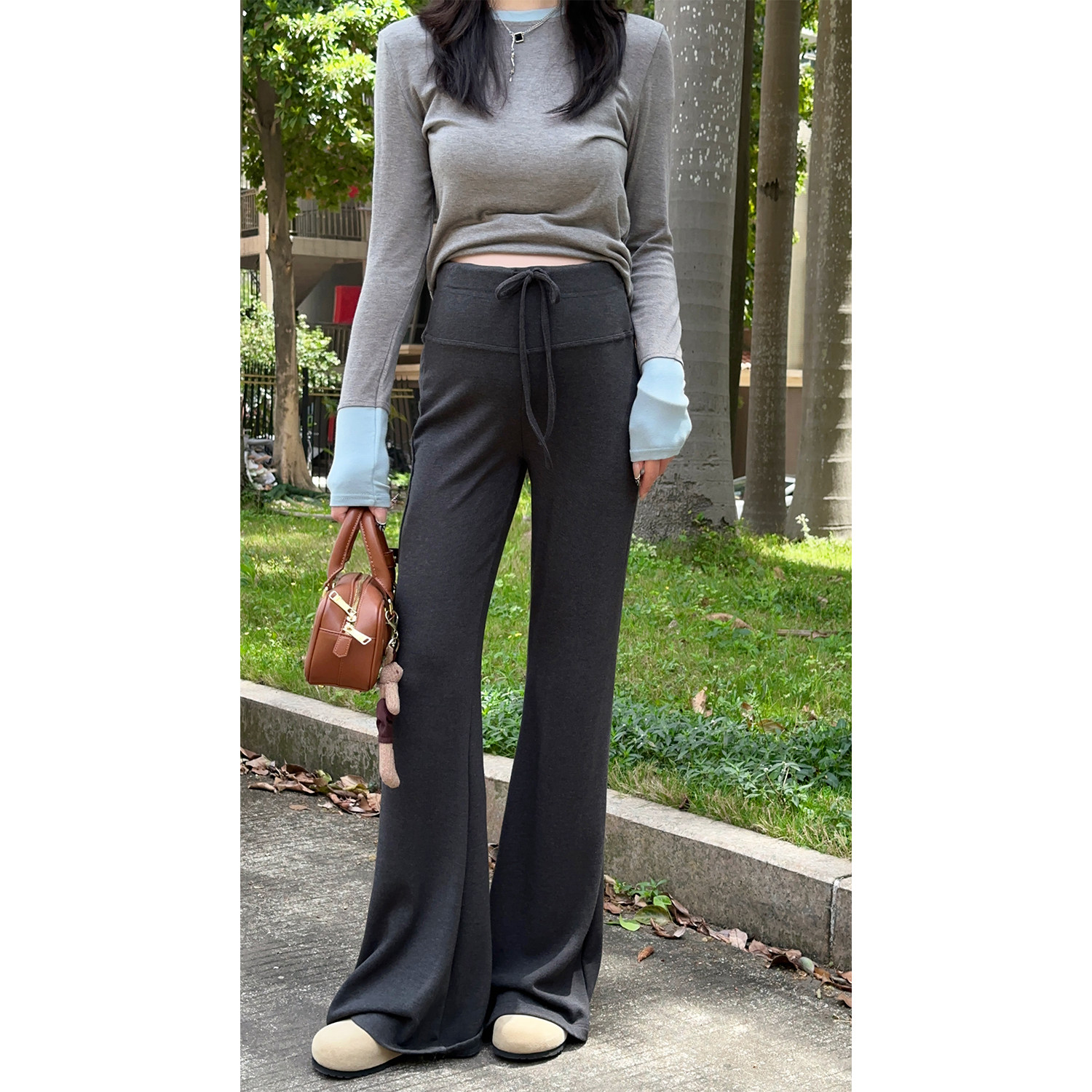 无托腹孕妇喇叭裤子春夏季薄款春装2026新款孕期不勒肚子阔腿长裤