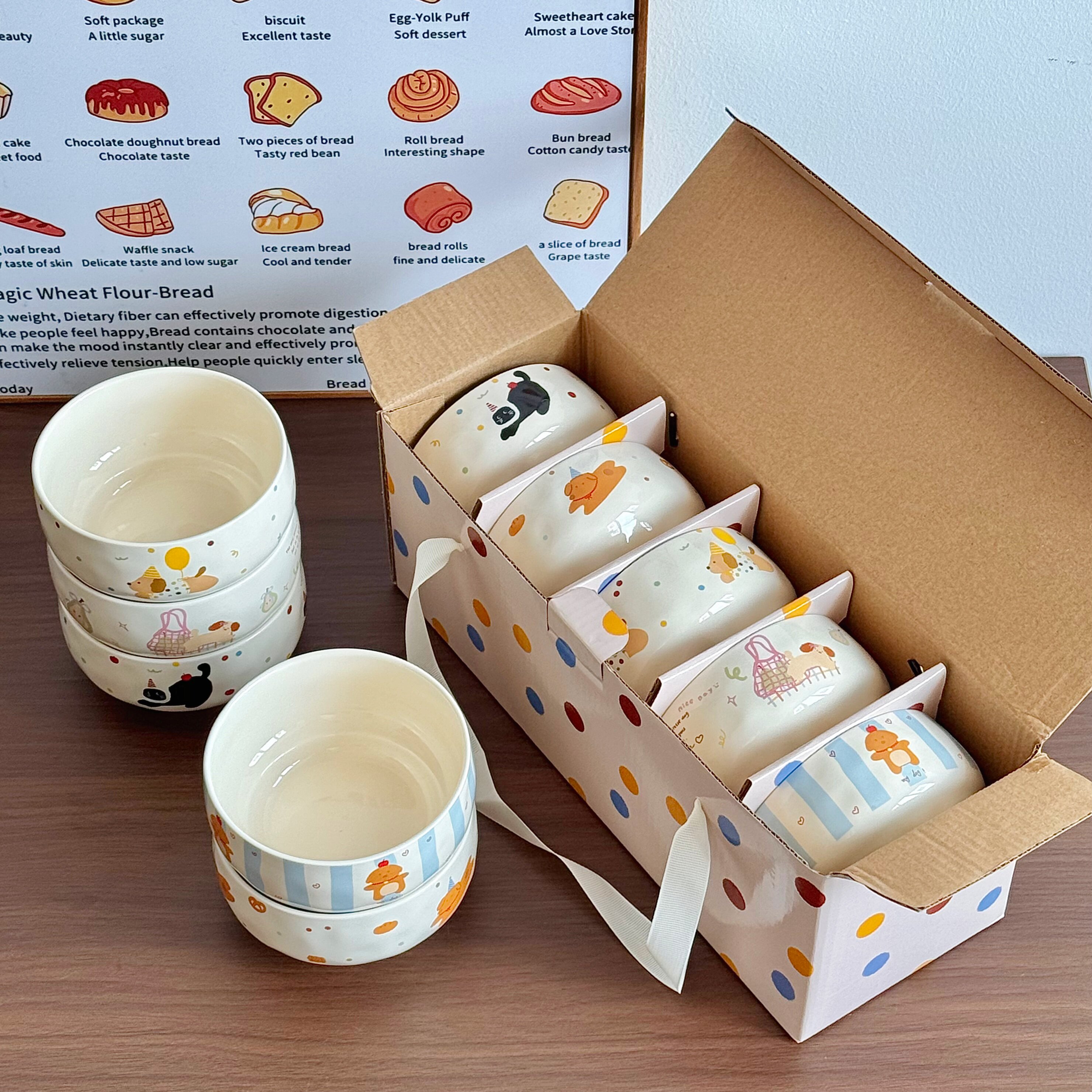 可爱陶瓷饭碗餐具套装高颜值家用乔迁新居节日新婚生日伴手礼物图片