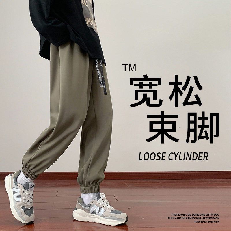 2024秋季男士休闲长裤运动潮牌重磅男款束脚卫裤-5058-P50苔藓绿,男装休闲裤,星座307-3(原516-1)