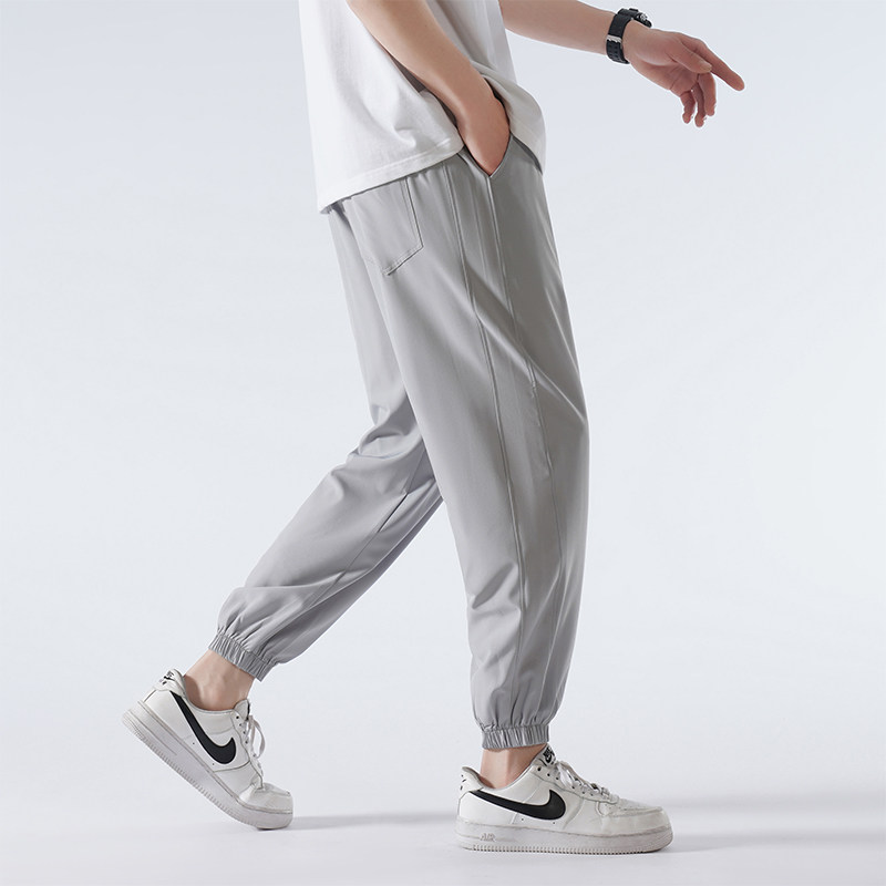夏季裤子2023宽松束脚运动男士九分冰丝速干休闲裤-K823-P35卡其,男装休闲裤,星座307-3(原516-1)