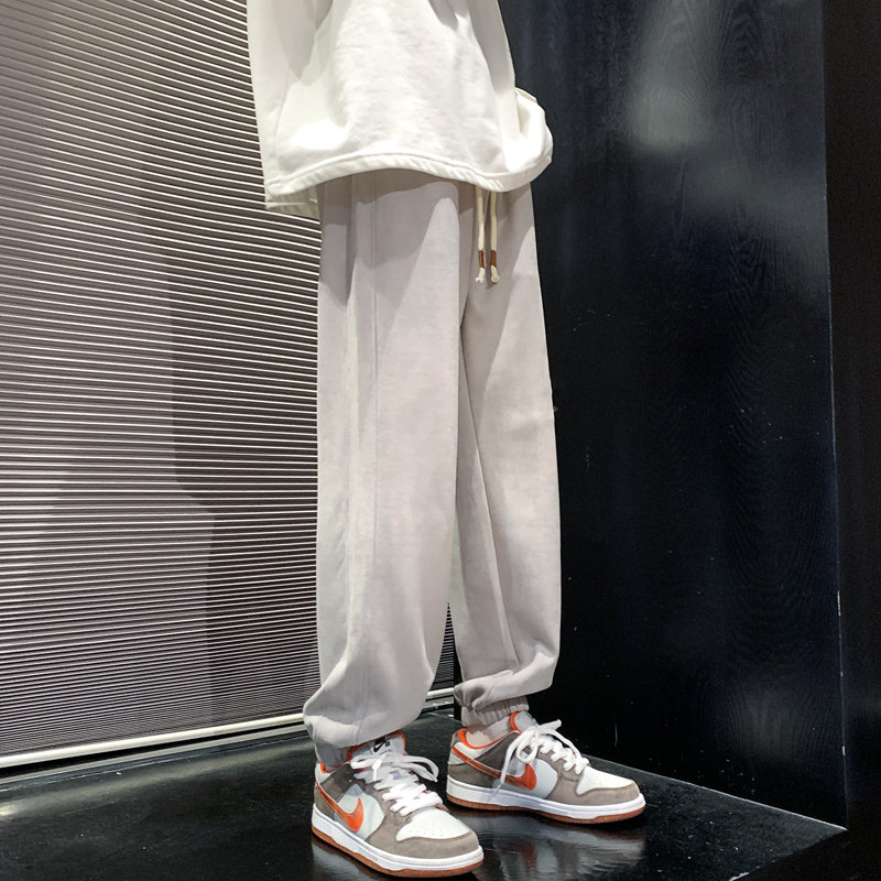 卫裤男麂皮绒运动裤2024春美式束脚裤男士休闲裤潮-K661-P45卡其,男装休闲裤,星座307-3(原516-1)