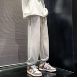 卫裤男麂皮绒运动裤2024春美式束脚裤男士休闲裤潮-K661-P45浅灰，男装休闲裤，星座307-3(原516-1)