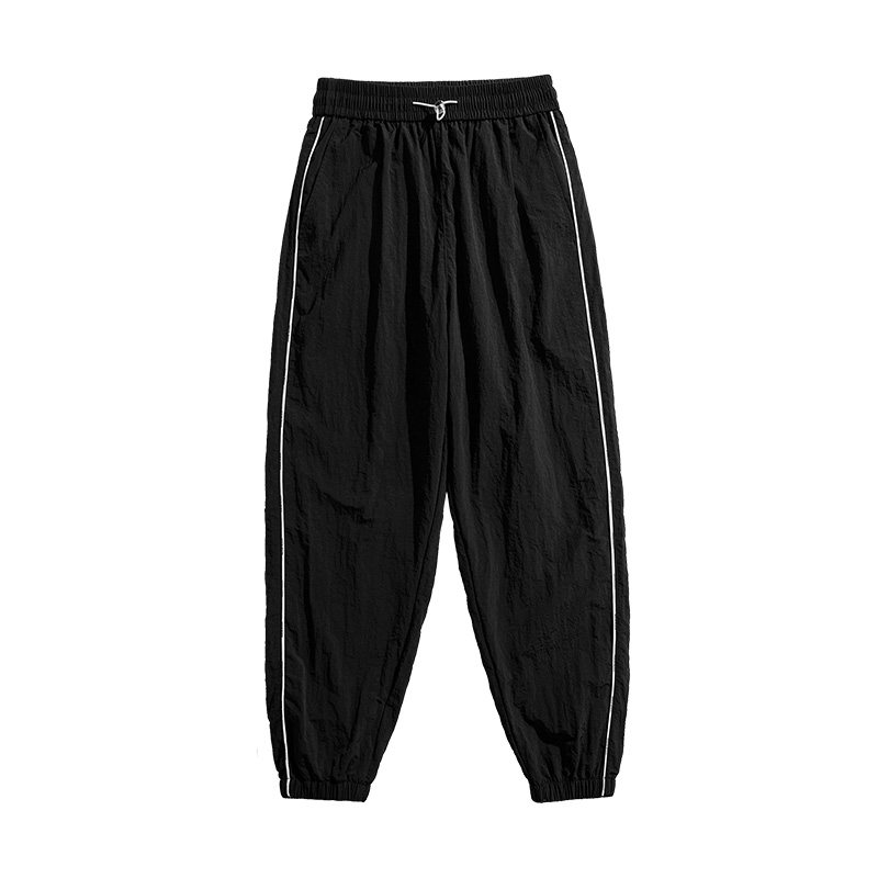 黑色休闲裤男2024春夏季日系复古宽松运动束脚裤潮-8801-P45黑色,男装休闲裤,星座307-3(原516-1)