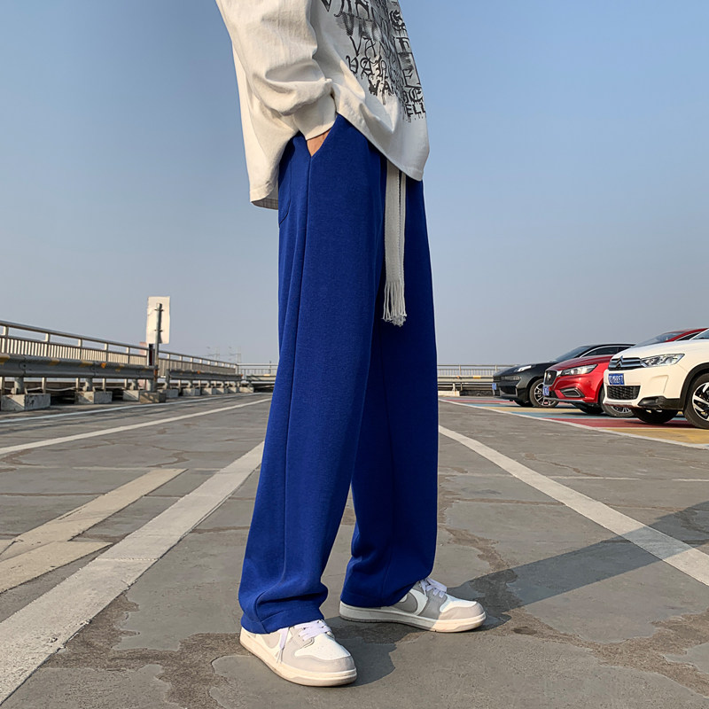 休闲裤男春秋季宽松直筒裤港风韩版高街拖地长裤-K331-P40-白色,男装休闲裤,星座307-3(原516-1)