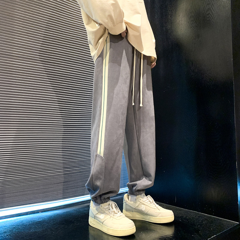 美式工装裤束脚裤男春夏哈伦裤子男宽松大码休闲裤-K660-P48深灰,男装休闲裤,星座307-3(原516-1)