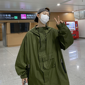 运动防晒衣男士夏季薄款宽松日系cityboy工装防晒服-F77-P48米白图片