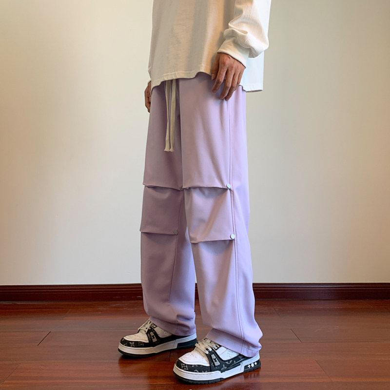 防水三合一冲锋裤男春夏季伞兵裤直筒宽松机能裤潮-K685-P38粉紫,男装休闲裤,星座307-3(原516-1)
