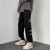 工装裤男潮ins束脚港风春秋宽松男士哈伦束脚休闲裤-K255-P35军绿，男装休闲裤，星座307-3(原516-1)