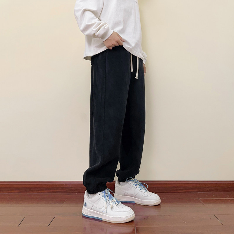 卫裤男冬季大码休闲裤高街ins港风加绒加厚运动束脚裤-K629-P48,男装休闲裤,星座307-3(原516-1)