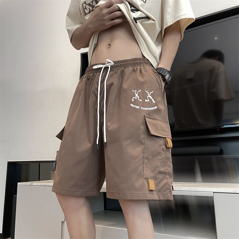 冰丝工装短裤男士夏季薄款宽松休闲机能潮流五分裤-2269-P40咖啡图片