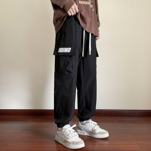 美式复古工装裤子男秋2024新款机能户外大码休闲裤-9911-P50卡其图片