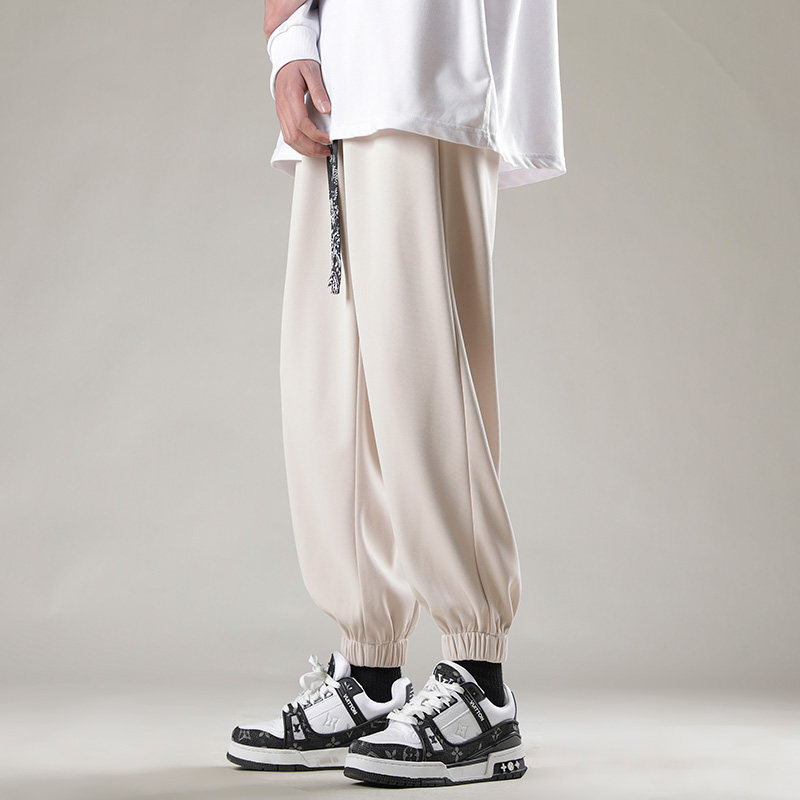 日系潮牌束脚运动裤男春夏宽松卫裤男街头休闲长裤-5058-P50棕色,男装休闲裤,星座307-3(原516-1)
