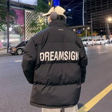 棉服男2024冬季新款立领面包服潮牌青少年棉衣棉袄外套-M01-P85黑，男装棉衣，星座307-3(原516-1)