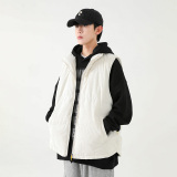 灯芯绒棉马甲男冬季日系复古加厚立领棉服情侣外套-8516-P68黑色，男装背心/马甲，星座307-3(原516-1)