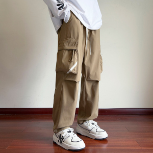 美式工装裤高街机能伞兵裤vibe运动大码百搭休闲裤-9912-P50卡其