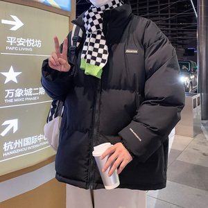 棉服男2024冬季新款立领面包服青少年棉衣棉袄外套潮-M01-P85米白图片
