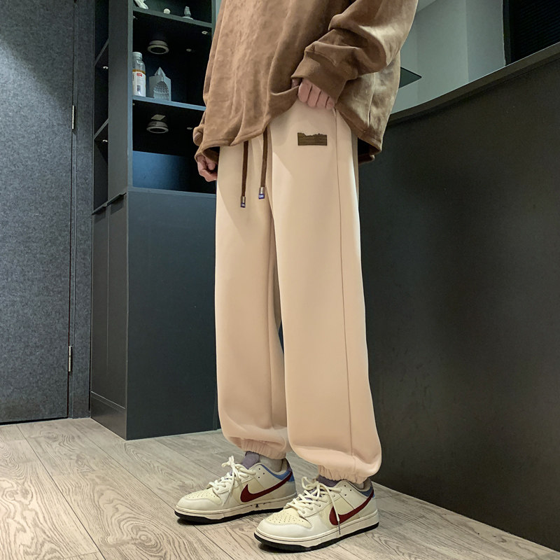工装休闲裤子男款宽松束脚裤阔腿百搭运动长裤男潮-K667-P40黑,男装休闲裤,星座307-3(原516-1)