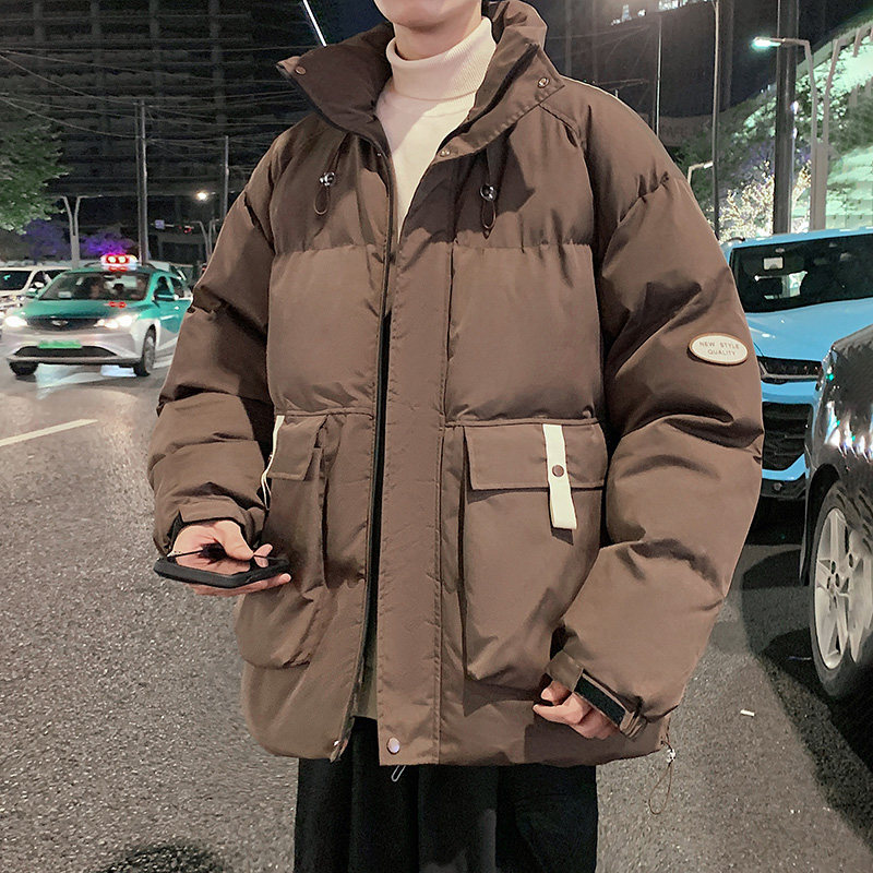 冬季立领棉服男宽松ins工装夹克冬季加厚保暖外套潮-M881-P95咖啡图片