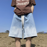 短裤男夏季做旧水洗潮牌休闲裤vintage高街五分中裤-K1088-P38蓝，男装休闲裤，星座307-3(原516-1)
