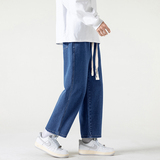 牛仔九分裤男士2024春夏季休闲直筒宽松潮牌春裤子-BK990-P40浅蓝，男装牛仔裤，星座307-3(原516-1)