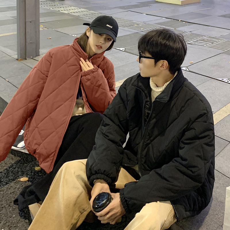 菱格轻薄棉衣男士秋冬季潮牌宽松棉袄子外套休闲棉服-M13-P70黑,男装棉衣,星座307-3(原516-1)