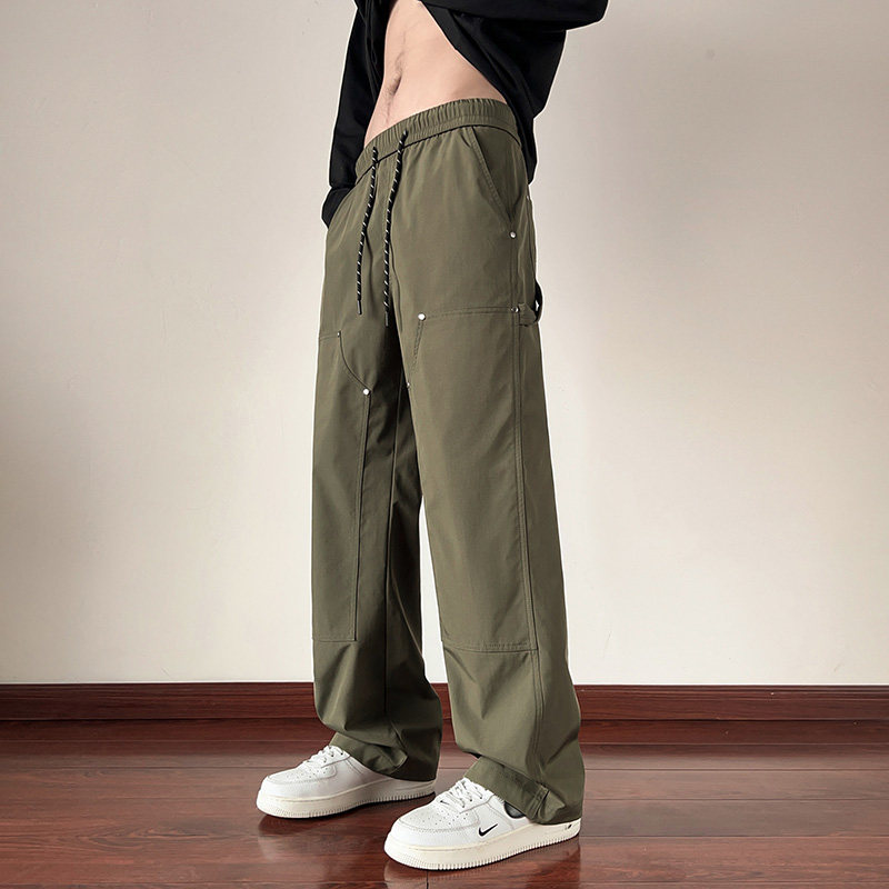 户外防水山系伐木休闲裤男士春季宽松纯色直筒裤潮-5069-P43军绿,男装休闲裤,星座307-3(原516-1)