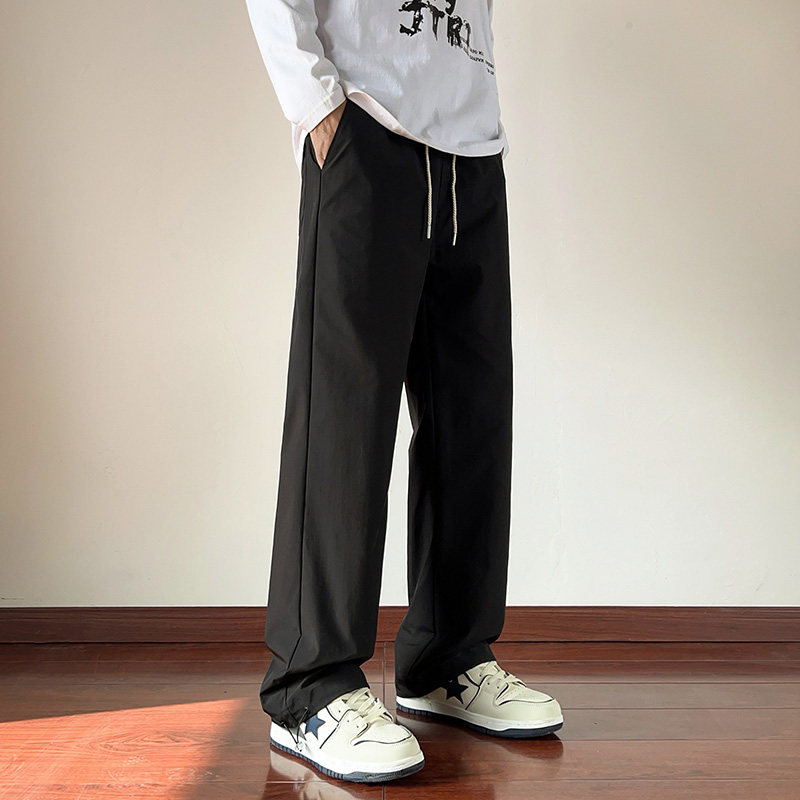 休闲裤子男春季宽松束脚长裤户外运动防水直筒冲锋裤-5067-P30绿,男装休闲裤,星座307-3(原516-1)
