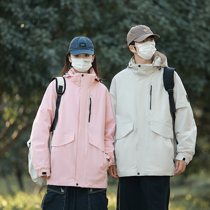 日系户外冲锋衣男女款2024春夏季情侣机能风连帽夹克-JK6174-P58,男装夹克,星座307-3(原516-1)