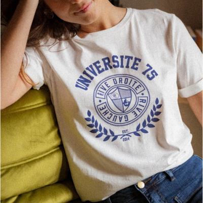 短袖法式风薄款字母纯棉女复古风