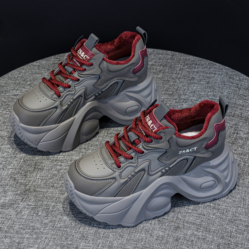 加绒款真皮老爹鞋女休闲运动鞋