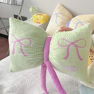 可爱多巴胺蝴蝶结抱枕汽车靠垫女生睡觉靠枕头飘窗沙发靠背用背垫