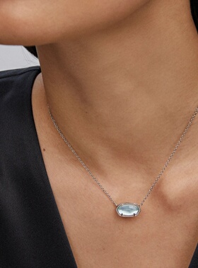 KendraScott浅蓝幻彩银色项链